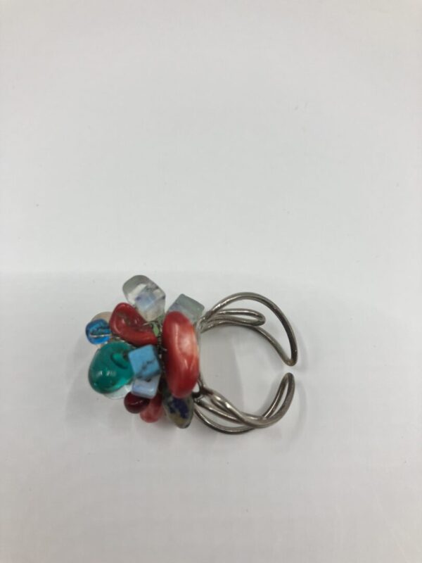 Vintage ring van gekleurde glaskralen - Afbeelding 3