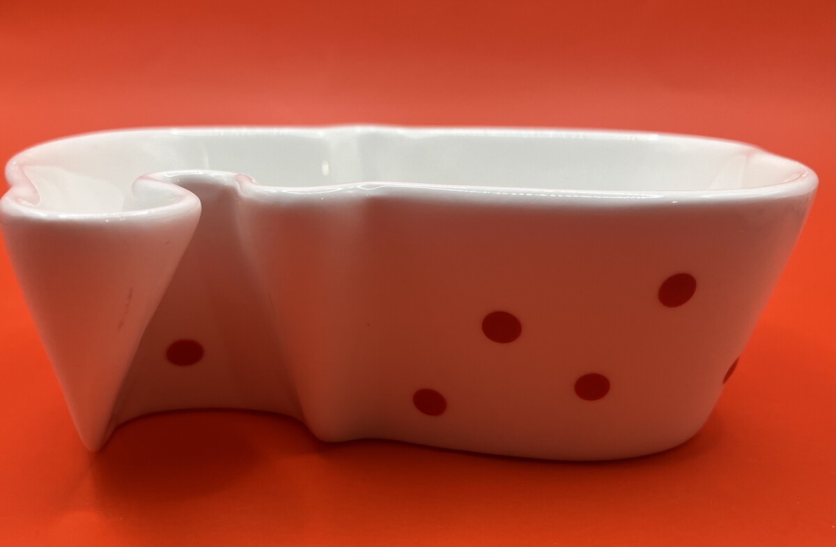 Twee vrolijke kerstschaaltjes, wit met rode stippen - Afbeelding 6