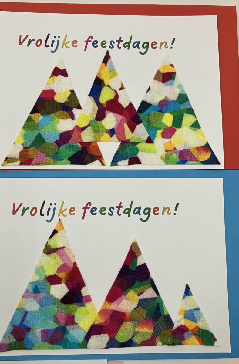 Set van vijf vrolijke feestdagen kaarten - Afbeelding 3