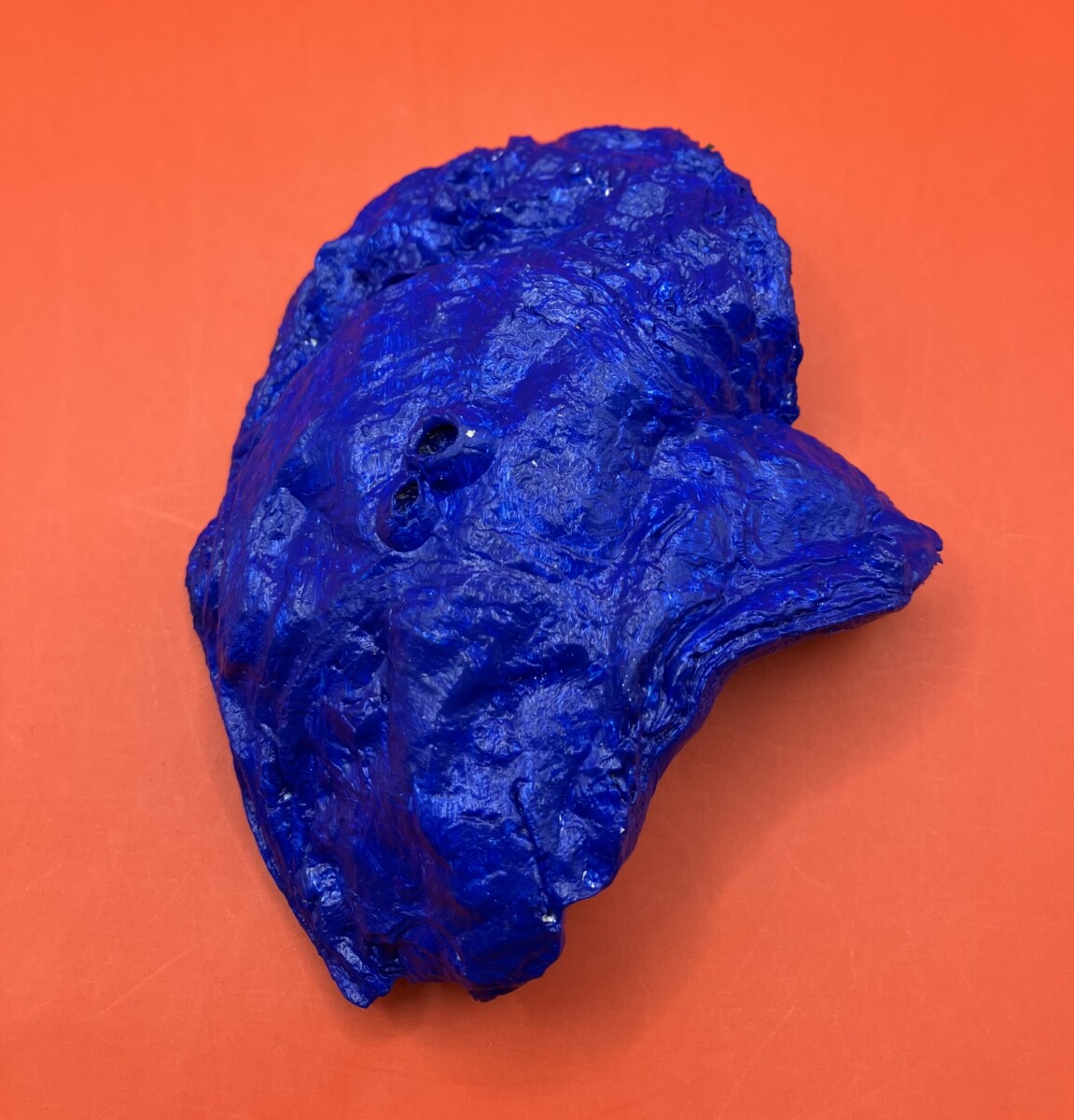 Blauwe oesterschelp met bloemendecoupage - Afbeelding 2