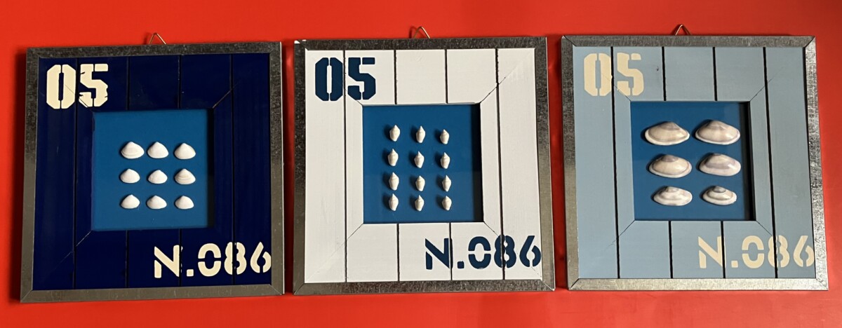 Drie maritieme lijstjes met mini schelpen - Afbeelding 2